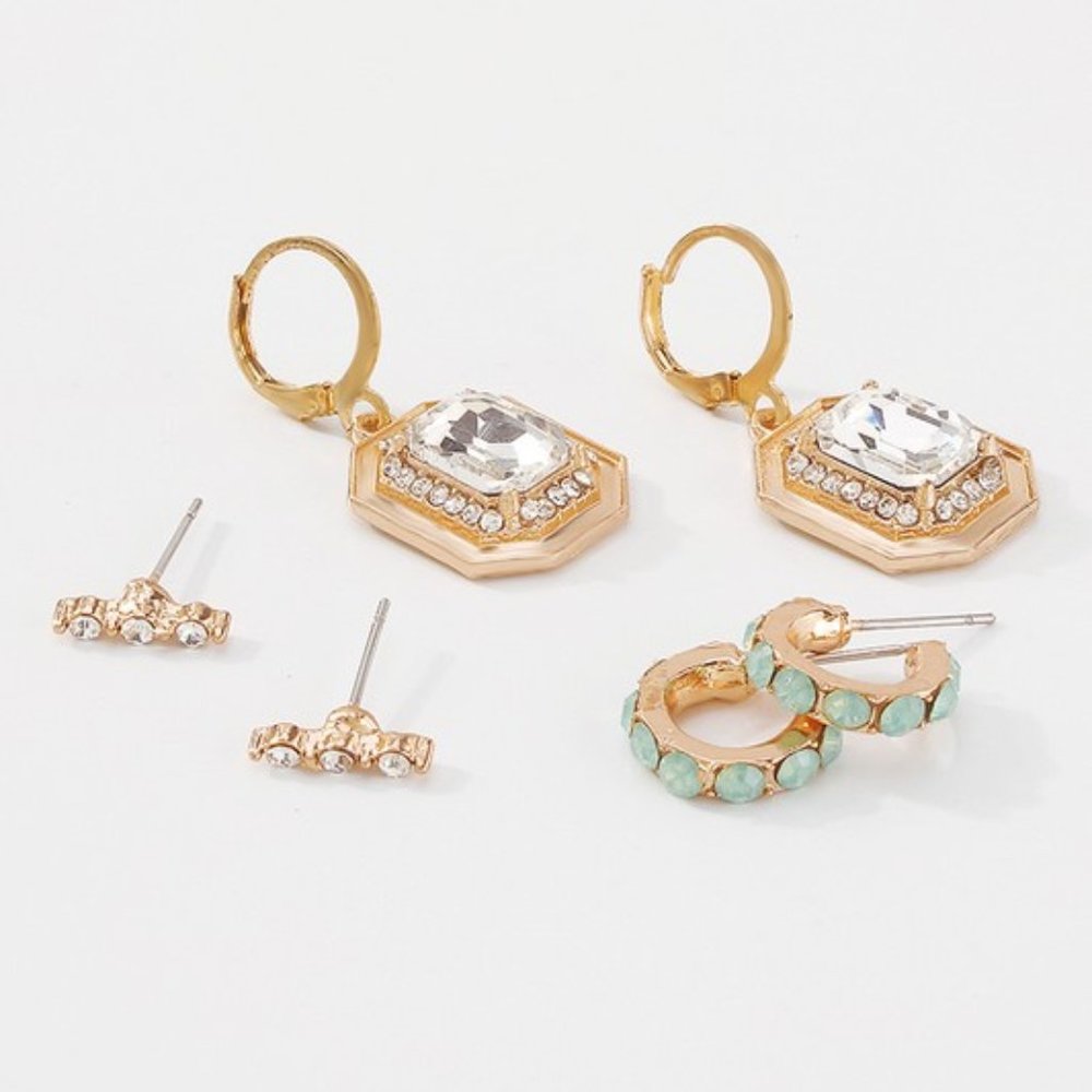 5/$35 BUNDLE DEAL! Geometric Stone Earrings Set NEW